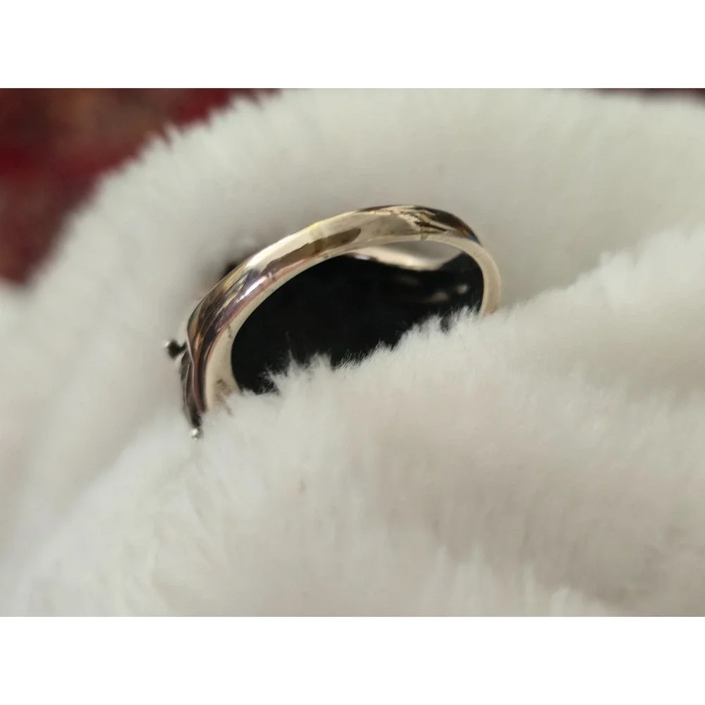 Vintage 925 Sterling Silver Marcasite Oval Statement Ring Size 10 17g